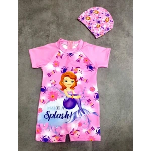 Kız Çocuk Deniz Kızı Baskı Mayo Bone Takım