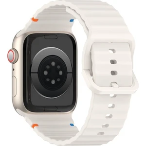 Apple Watch 44/45/46/49mm Kordon Dekoratif Örgü Çizgili Spor Silikon Kayış 2/3/4/5/6/se/7/8/9/10/11/ultra