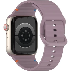 Apple Watch 10/11 42mm-38/40/41mm Kordon Dekoratif Örgü Çizgili Spor Silikon Kayış 2/3/4/5/6/se/7/8/9