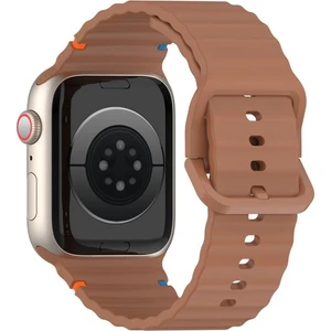 Apple Watch 44/45/46/49mm Kordon Dekoratif Örgü Çizgili Spor Silikon Kayış 2/3/4/5/6/se/7/8/9/10/11/ultra