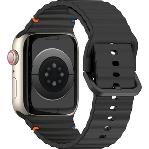 Apple Watch 42/44/45/46/49MM Kordon Dekoratif Örgü Çizgili Spor Silikon Kayış 2/3/4/5/6/se/7/8/9/10/ultra
