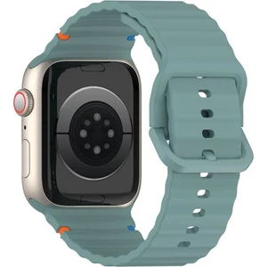 Apple Watch 44/45/46/49mm Kordon Dekoratif Örgü Çizgili Spor Silikon Kayış 2/3/4/5/6/se/7/8/9/10/11/ultra