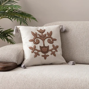 Comfort Punch Desenli Kırlent Kılıfı Kare Dekoratif Bohem Nakışlı Koltuk Yastık Kılıfı Panç 45X45