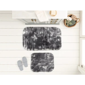 Madame Coco Damien 2'li Banyo Paspası - Beyaz/Antrasit - 60x100 cm