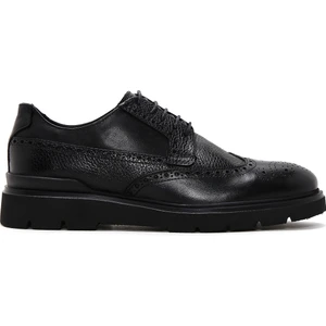 Erkek Siyah Bağcıklı Deri Casual Ayakkabı 25WFD610818