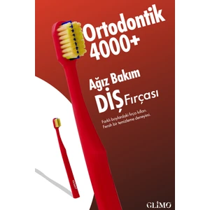 Ortodontik Diş Fırçası 4000 | Fda Onaylı,bpa Içermez,diş Teli Temizliği | 0,12 Mm Fırça Kılı, Bordo