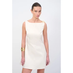 Moda Tutkusu Kolsuz Saten Elbise