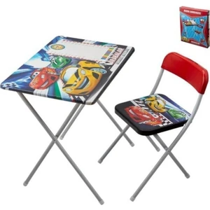 Arabalar Ders Çalışma Masası Erkek Çocuk Oyun Aktivite Masa Sandalye Seti