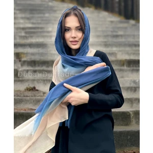 Ithal Dubai Degrade Pamuk Şal - Indigo Bej