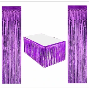 Mor Masa Eteği, 2 Adet Mor Arka Fon
