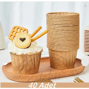 40'lı Kraft Muffin Cupcake Kalıbı Kek Kapsülü Naturel Kek Kalıbı , Safari Konsept , Airfryer Uyumlu