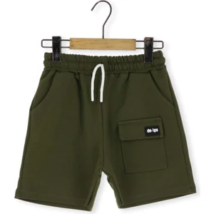 Desıgn Baskılı Cepli Erkek Şort Haki