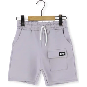 Desıgn Baskılı Cepli Erkek Şort Gri