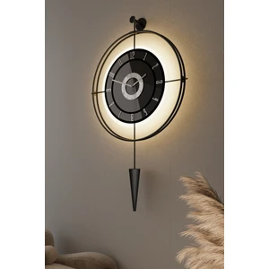 (Siyah-Büyük Boy) - Lavinya Exclusive (Özel Kadran Tasarım) - Füme Aynalı (Mobilya) Duvar Saati