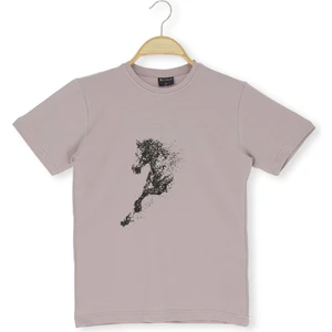 At Baskılı 36/1 Süprem Erkek Tshirt Vizon