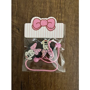 Kız Çocuk Minnie Mouse Mickey Mouse Boncuk Detay 1 Çift Lastik Toka Mini Miki Maus