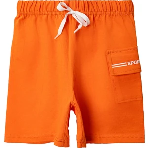 Penye Kargo Cepli Şort Oranj