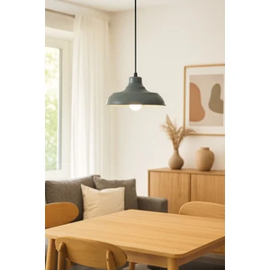 Çakır Antrasit Içi Beyaz Modern Metal Salon - Mutfak - Cafe Sıvama Tekli Sarkıt Avize