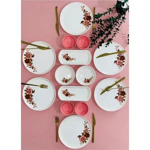 Gülpembe Model 6 Kişilik 14 Parça Kahvaltı Takımı