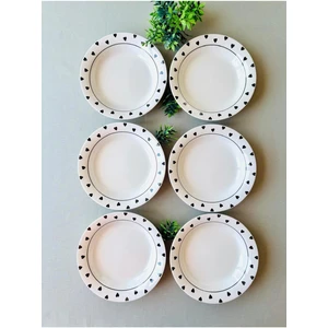 Siyah Kalp Model 6 Adet Modern Yemek Tabağı