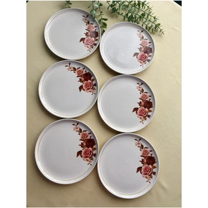 Gülpembe 6 Adet Servis/pasta Tabağı