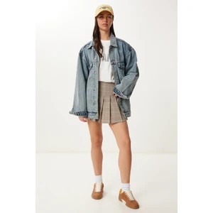 Yıkamalı Oversize Denim Ceket LAC0002 AÇIK MAVİ