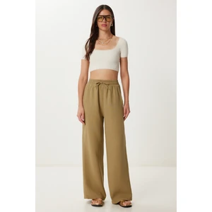 Müslin Palazzo Pantolon LMX0008 ZEYTİN YEŞİLİ