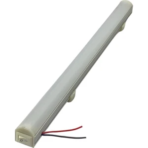 12V FLORESAN TAVAN LAMBASI LEDLİ BEYAZ ANAHTARLI (BUZLU CAM) (27 CM)