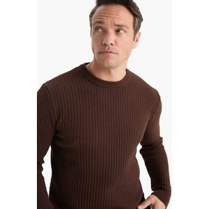 Standart Fit Bisiklet Yaka Basic Dokulu Triko Kazak E0811AX25WN