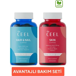 Vita Ceel 2'li Cilt ve Saç & Tırnak Gummy Vegan Çiğnenebilir Vitamin