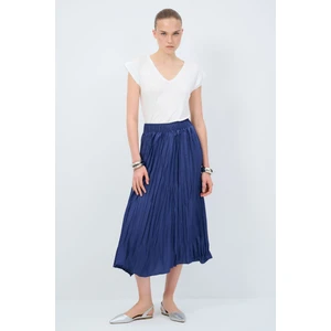 Beli Lastikli Piliseli Midi Etek