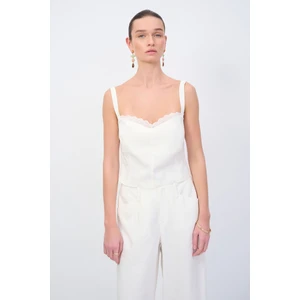Moda Tutkusu Kolsuz Tencel Bluz