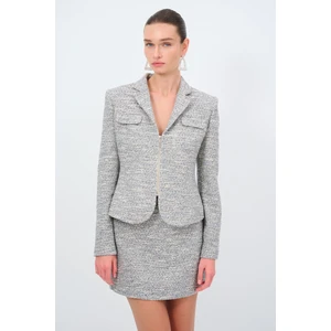 Moda Tutkusu Cep Detaylı Tüvit Ceket