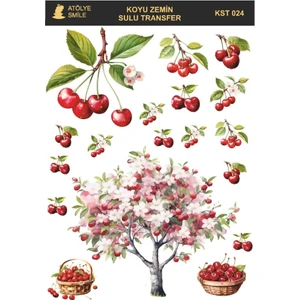 KST024 Koyu Zemin Sulu Transfer 25*35 cm