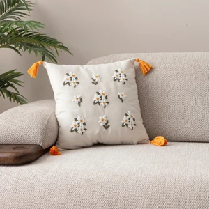 Comfort Punch Desenli Kırlent Kılıfı Kare Dekoratif Bohem Nakışlı Koltuk Yastık Kılıfı Panç 45X45