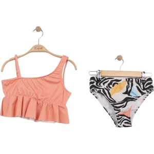 Kız Çocuk Altı Desenli Askılı Bikini Takımı