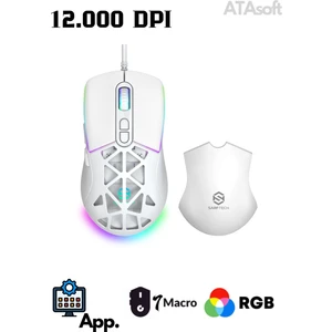 Rgb 7 Tuşlu 12.000DPI Makrolu Yazılım Uygulamalı Değiştirilebilir Mıknatıslı Gaming Oyuncu Mouse