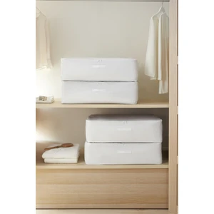 Home Wave 4 Adet Mega Boy Gri Pötikare Baza Altı Valiz Düzenleyici Hurç 74 x 46 x 22 cm