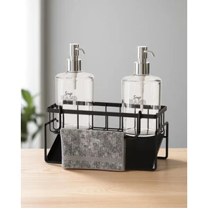 Tezgah Üstü Sıvı Sabunluk ve Süngerlik Organizer + 2 Adet Sıvı Sabunluk ile Set