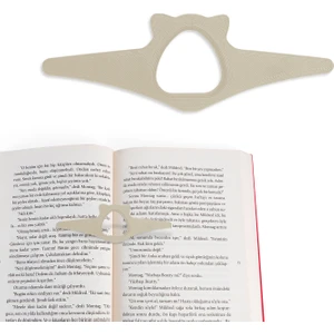 Kitap Okuma Yüzüğü Kedi Modelli - Krem