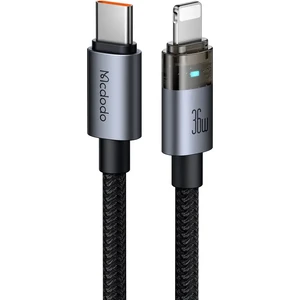 CA-6940 Type-C To Lightning 36W 1.2m Şeffaf Kablo Şarj Işıklı