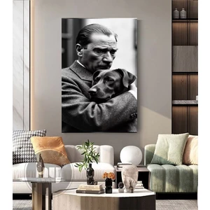 Atatürkün Köpeği Foks Kanvas Tablo Ev Duvar Salon Ofis Dükkan Hediyelik Dekarasyon Süsü