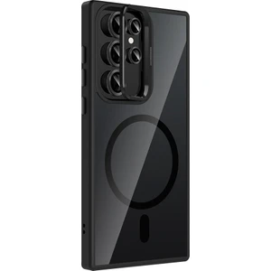 Samsung Galaxy S22 Ultra 5g Uyumlu Kılıf Standlı M-Safe Özellikli Etro Kapak + Lens Koruma Siyah