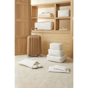 Home Wave 6'lı Gri Pötikare Valiz Düzenleyici Bavul İçi Organizer Set, Seyahat Hurcu