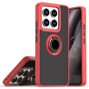 Xiaomi 14T Pro Uyumlu Kılıf Montreal Yüzüklü Mıknatıslı Kamera Korumalı Silikon Kırmızı
