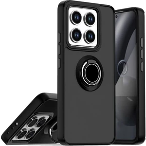 Xiaomi 14T Pro Uyumlu Kılıf Montreal Yüzüklü Mıknatıslı Kamera Korumalı Silikon Siyah