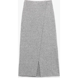 Rahat Kalıp Normal Bel Midi Yırtmaçlı Etek