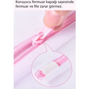 Tois Baby Sütyen Yıkama Filesi 2 Adet Fermuarlı Kumaş Sütyen Koruyucu Yıkama Aparatı