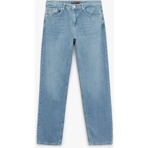 Pamuklu Normal Bel Cep Detaylı Vintage Straight Fit Jean Pantolon