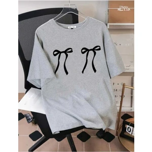 Malkoçbey Kurdela Baskılı Oversize Unisex Basic T-Shirt